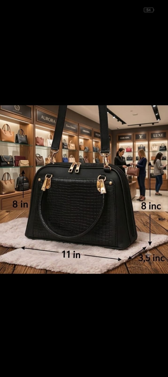 Luxury Crocodile Texture Panel Satchel Bag —   handbag by HandbagsAvenue